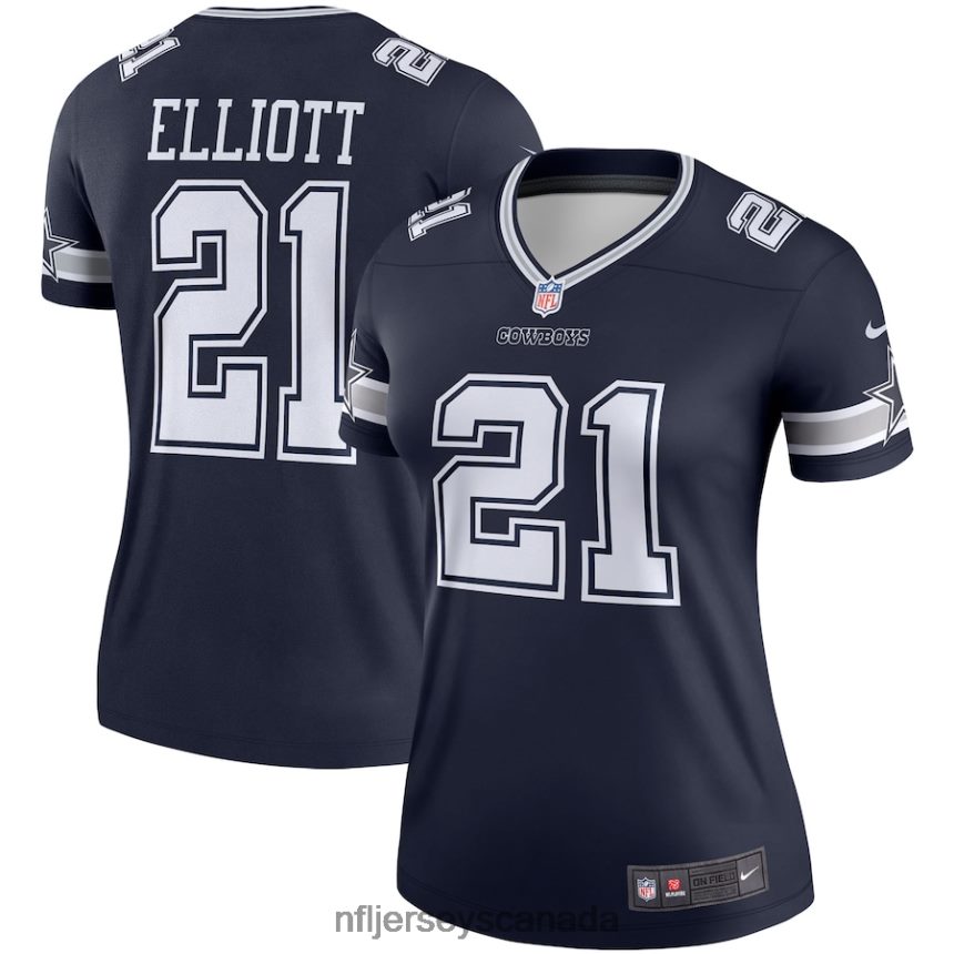 Women Dallas Cowboys Ezekiel Elliott Nike Navy Legend Player Jersey Clothing NFL TBXFR62380