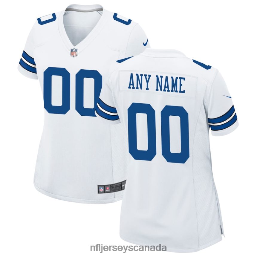 Women Nike White Dallas Cowboys Custom Game Jersey Clothing NFL TBXFR6828