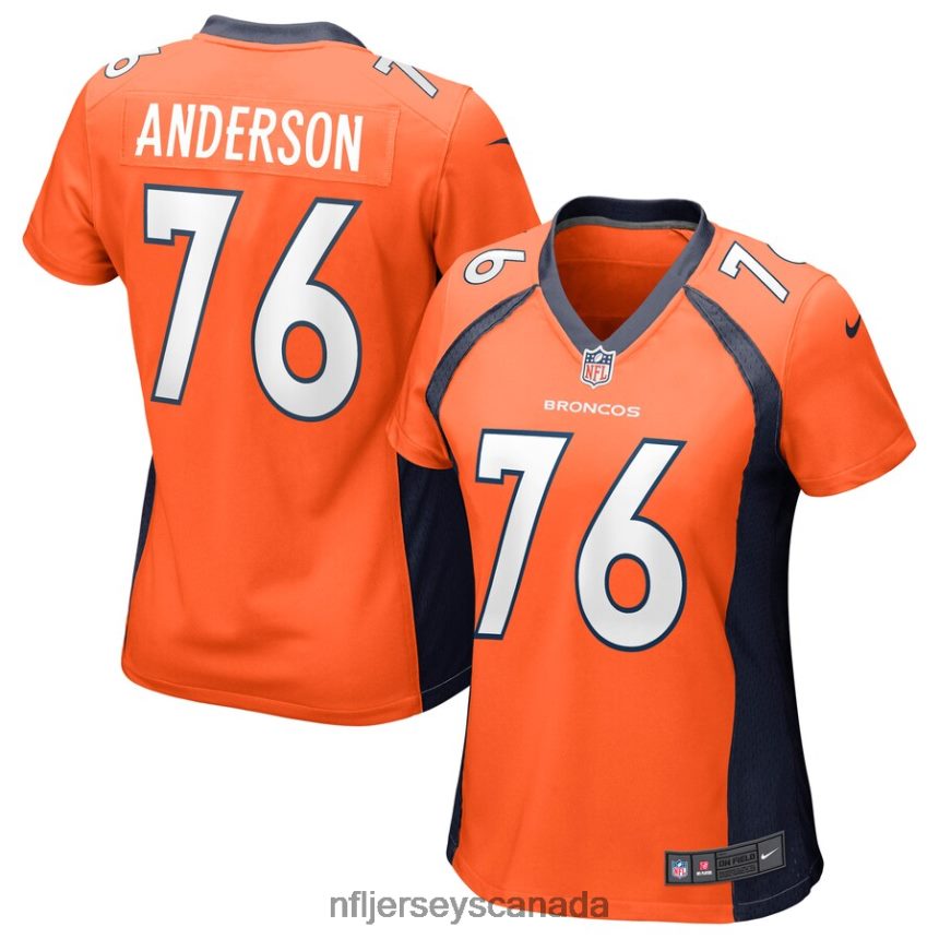 Women Denver Broncos Calvin Anderson Nike Orange Game Jersey Clothing NFL TBXFR65777