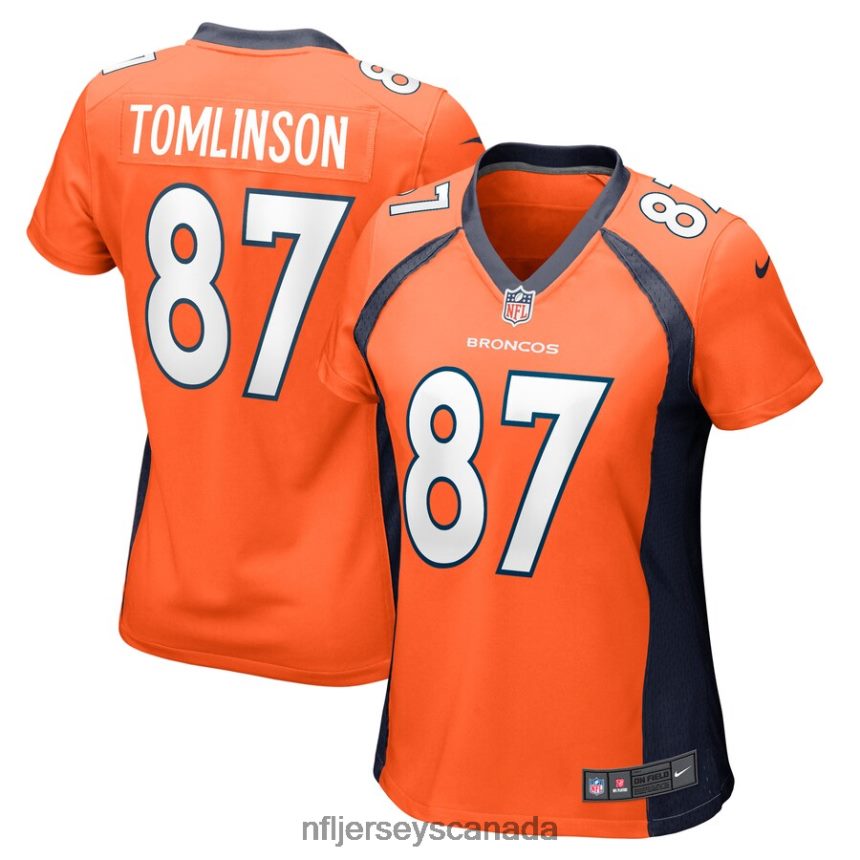 Women Denver Broncos Eric Tomlinson Nike Orange Game Player Jersey Clothing NFL TBXFR66310