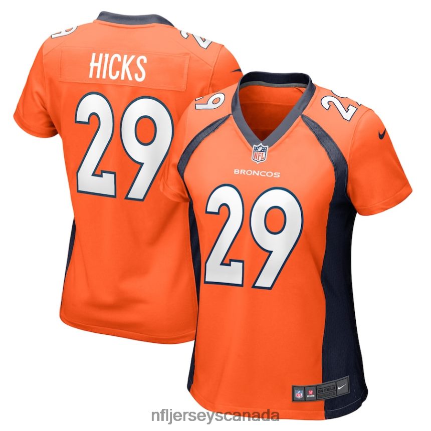 Women Denver Broncos Faion Hicks Nike Orange Game Player Jersey Clothing NFL TBXFR65924