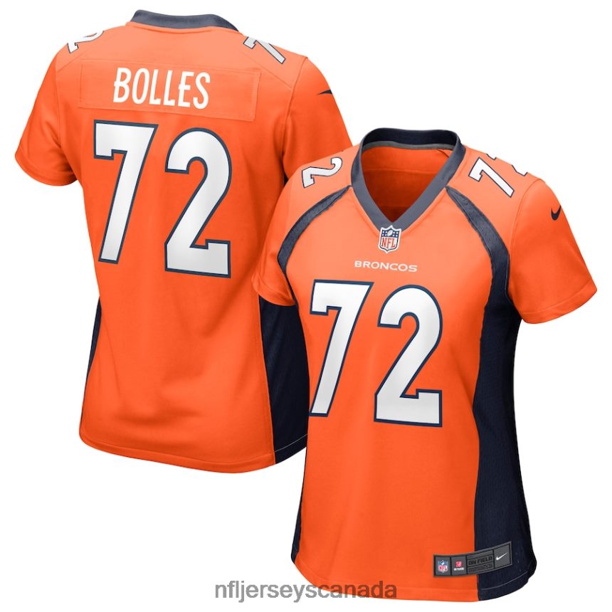 Women Denver Broncos Garett Bolles Nike Orange Game Jersey Clothing NFL TBXFR67094