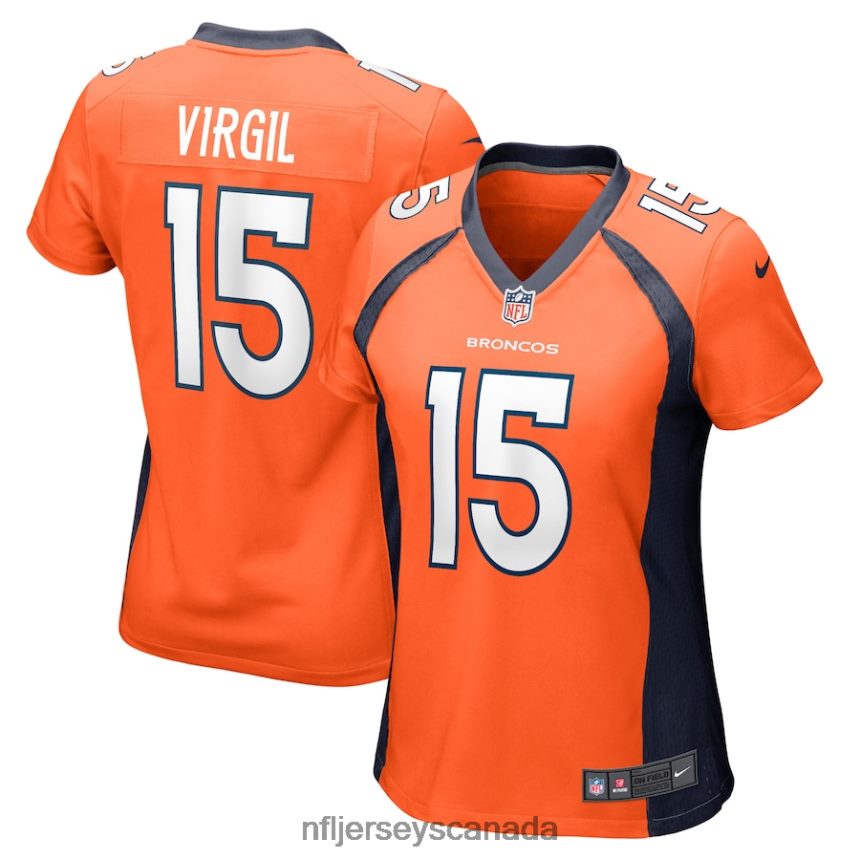 Women Denver Broncos Jalen Virgil Nike Orange Game Player Jersey Clothing NFL TBXFR66673