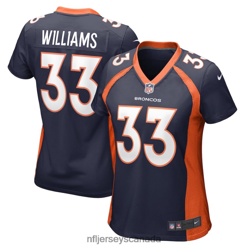 Women Denver Broncos Javonte Williams Nike Navy Home Game Player Jersey Clothing NFL TBXFR64807