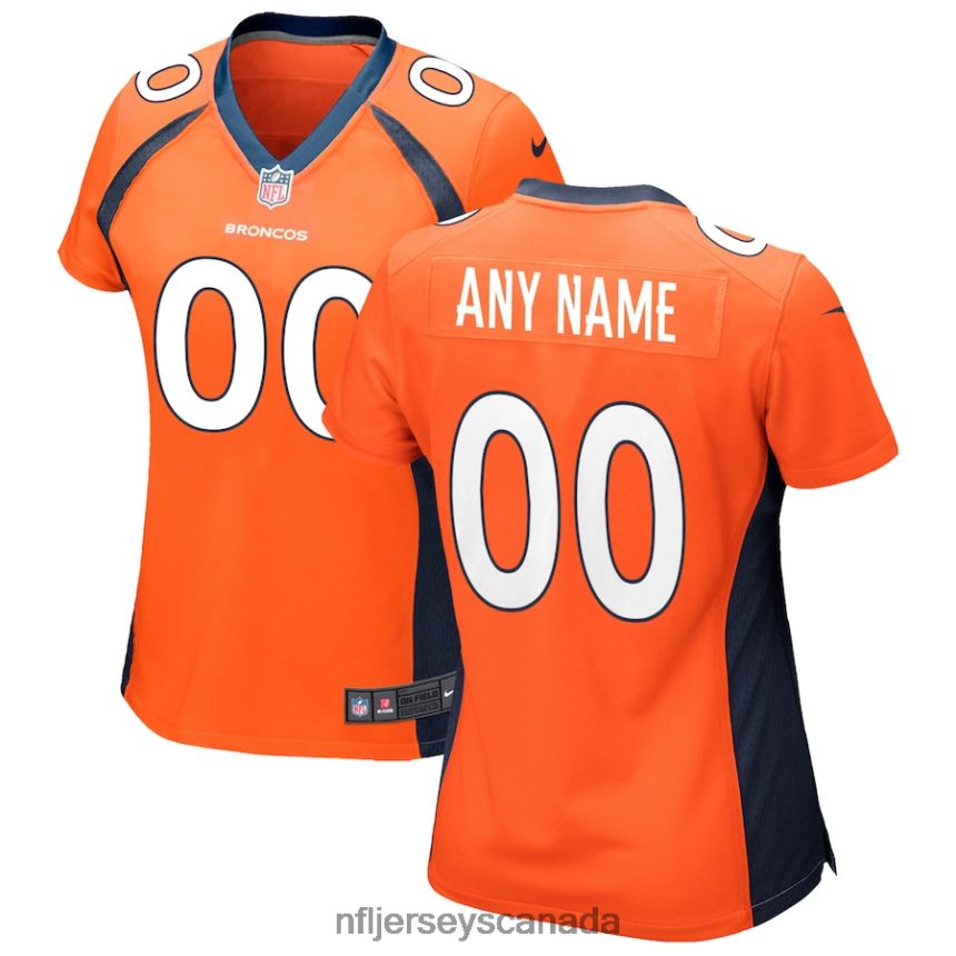 Women Nike Orange Denver Broncos Custom Game Jersey Clothing NFL TBXFR61191