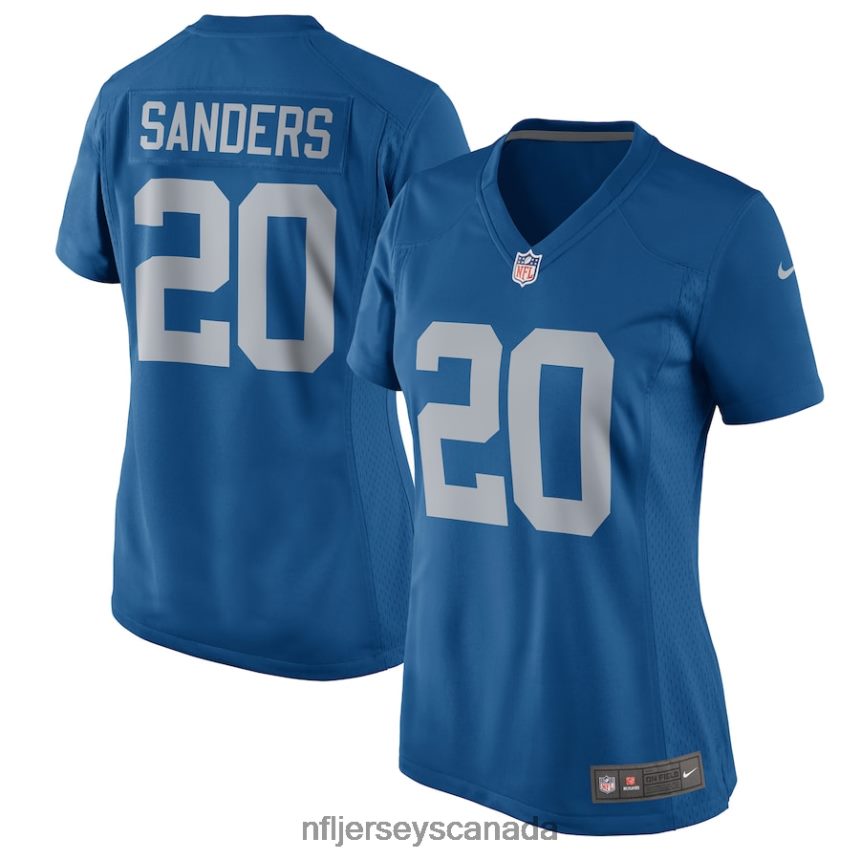 Women Detroit Lions Barry Sanders Nike Blue 2017 Throwback Retired Player Game Jersey Clothing NFL TBXFR63001