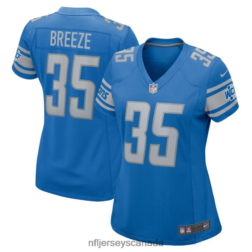 Women Detroit Lions Brady Breeze Nike Blue Home Game Player Jersey Clothing NFL TBXFR65567