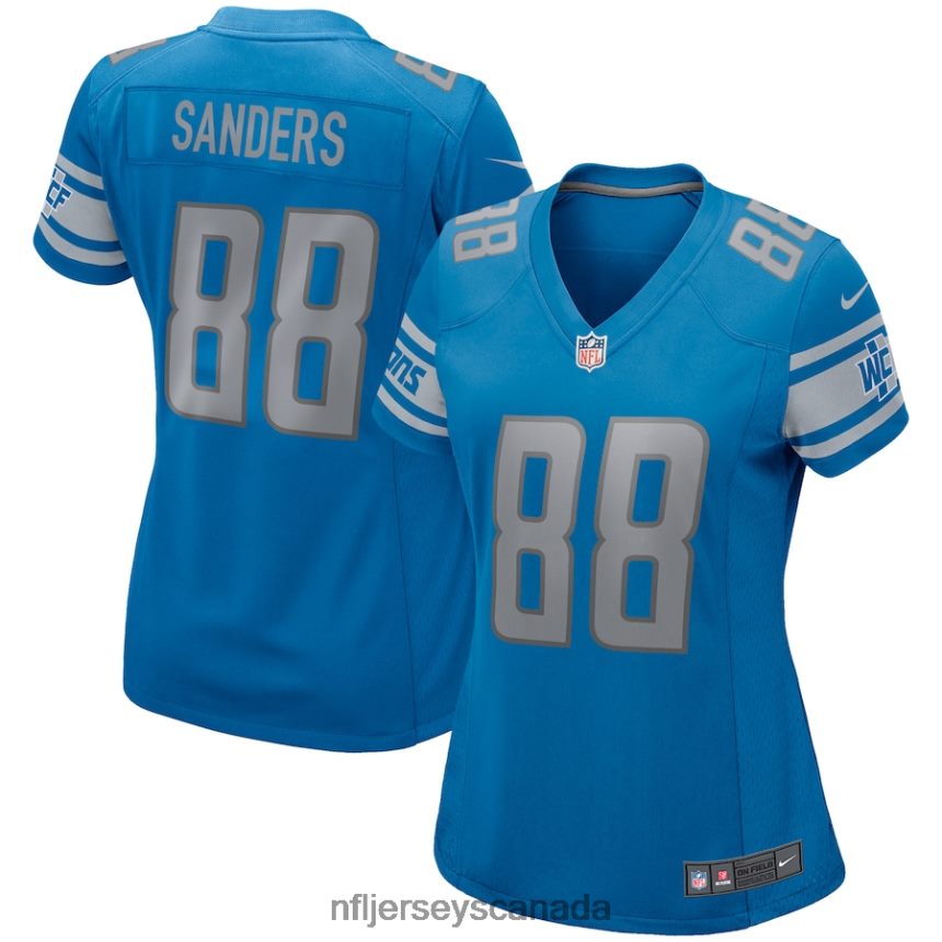 Women Detroit Lions Charlie Sanders Nike Blue Game Retired Player Jersey Clothing NFL TBXFR64164