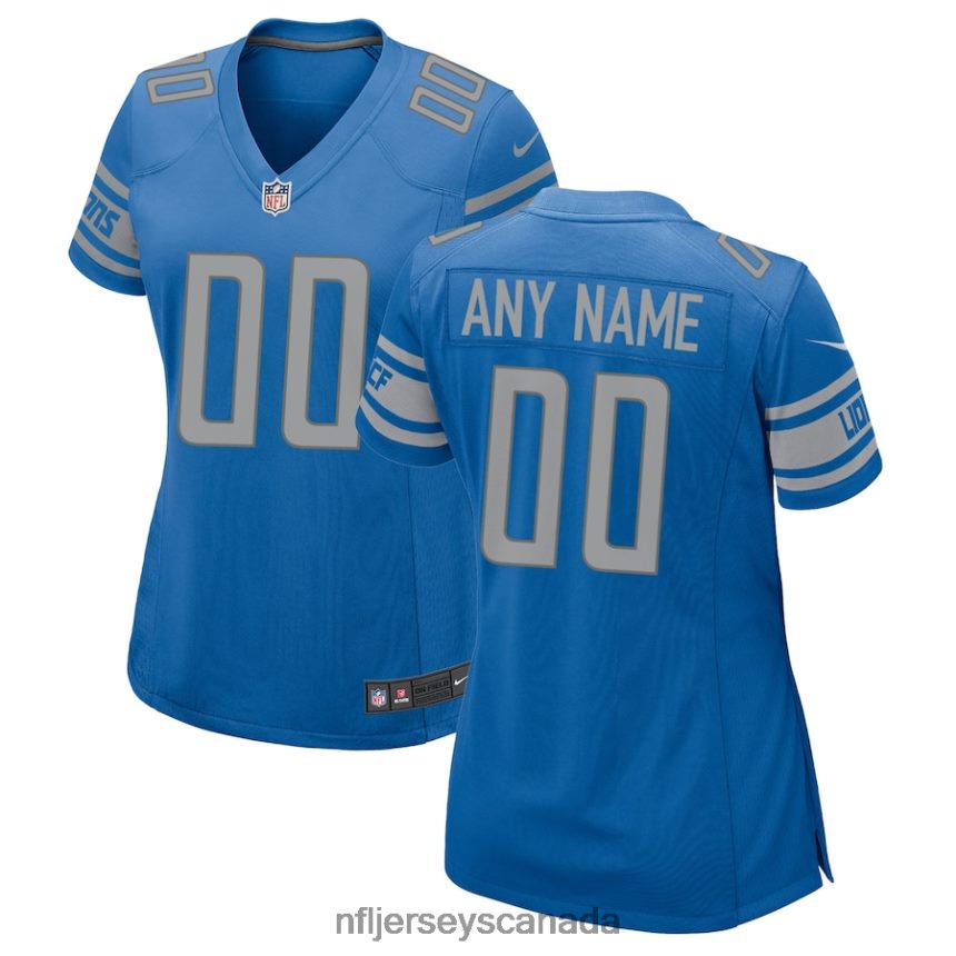 Women Nike Blue Detroit Lions Custom Game Jersey Clothing NFL TBXFR61351