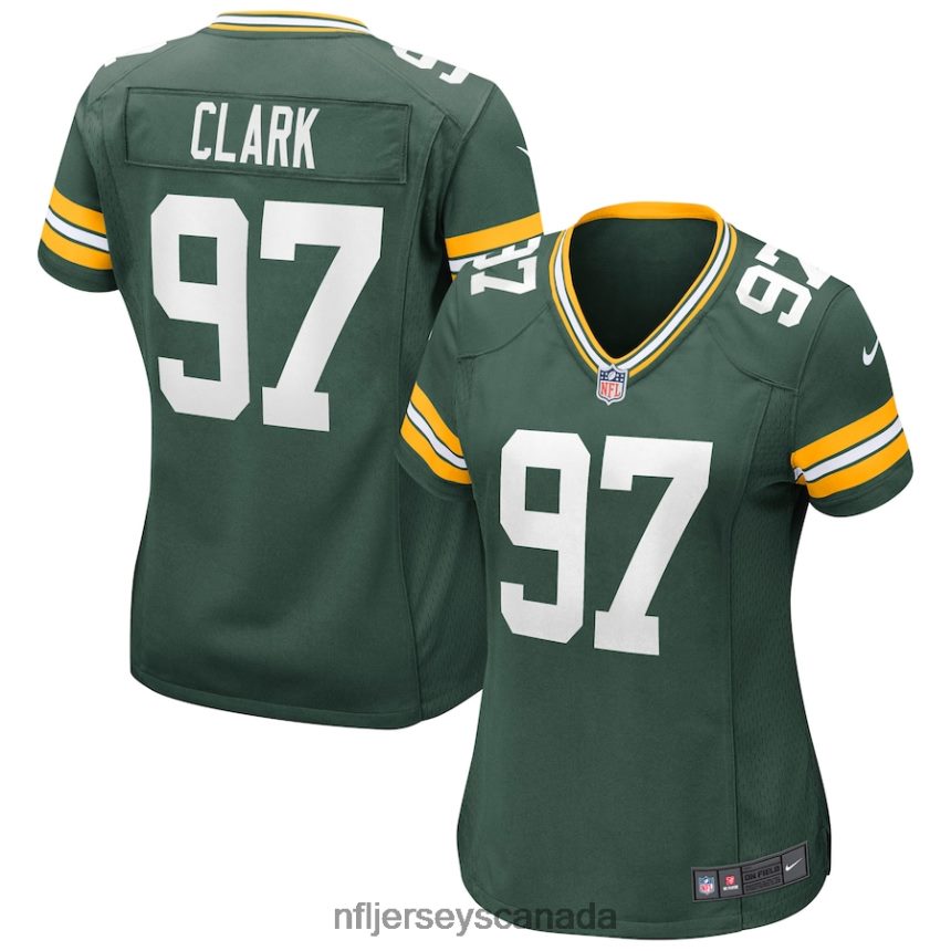 Women Green Bay Packers Kenny Clark Nike Green Game Jersey Clothing NFL TBXFR65543