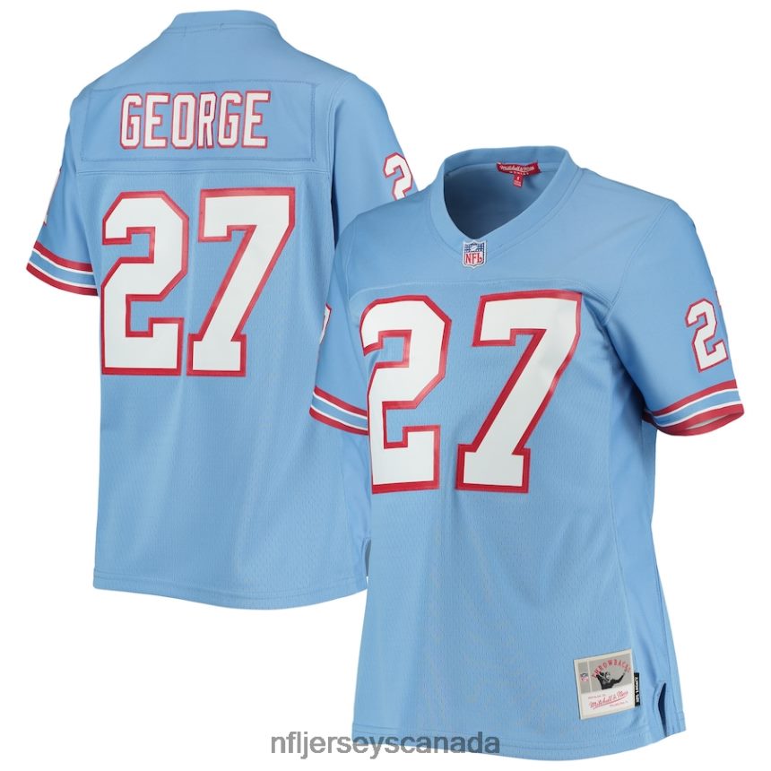 Women Houston Oilers Eddie George Mitchell & Ness Light Blue Legacy Replica Player Jersey Clothing NFL TBXFR63533