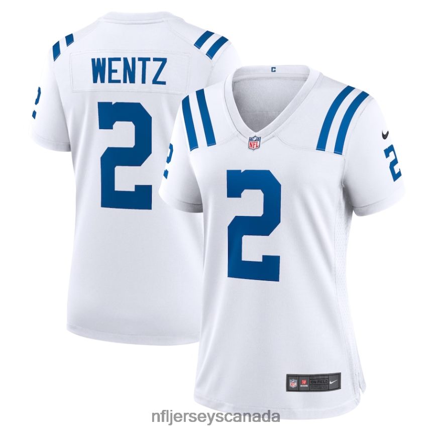 Women Indianapolis Colts Carson Wentz Nike White Game Jersey Clothing NFL TBXFR64466