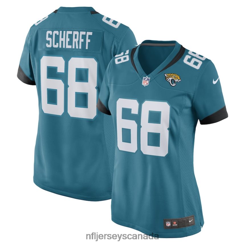 Women Jacksonville Jaguars Brandon Scherff Nike Teal Game Player Jersey Clothing NFL TBXFR64444