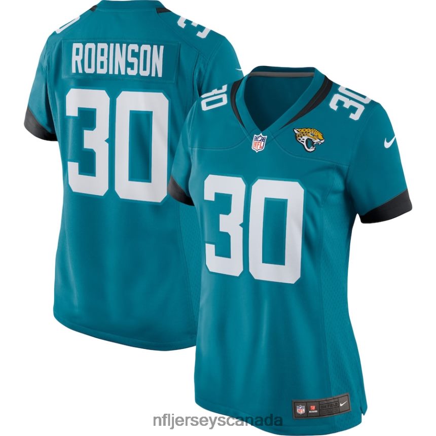 Women Jacksonville Jaguars James Robinson Nike Teal Player Game Team Jersey Clothing NFL TBXFR61457