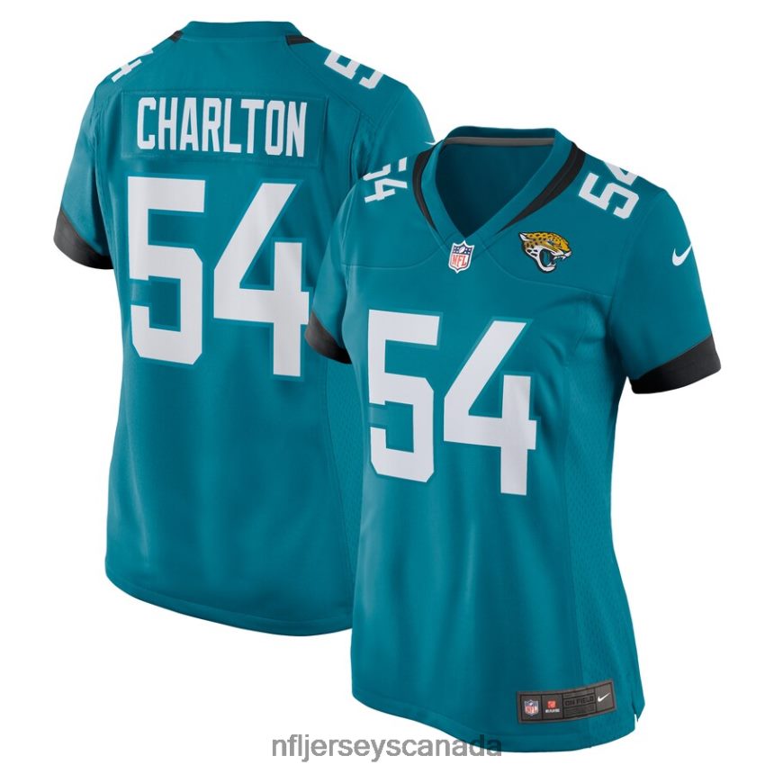 Women Jacksonville Jaguars Taco Charlton Nike Teal Home Game Player Jersey Clothing NFL TBXFR65929