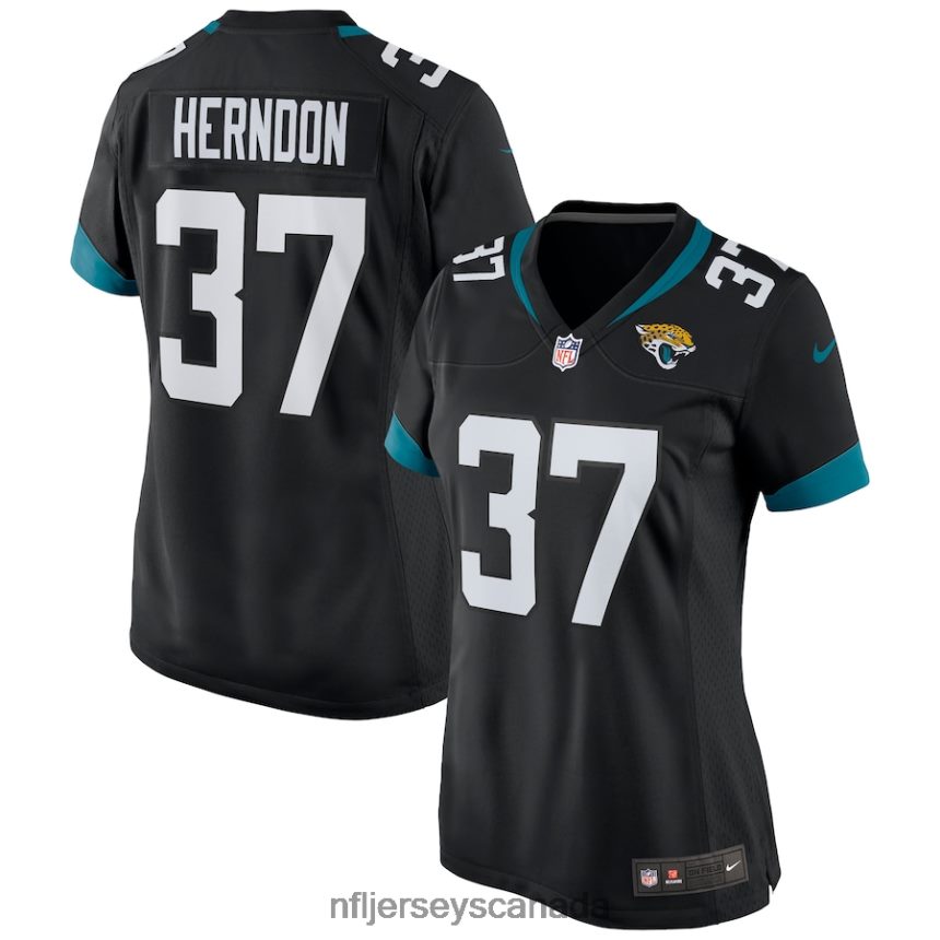 Women Jacksonville Jaguars Tre Herndon Nike Black Game Jersey Clothing NFL TBXFR66136