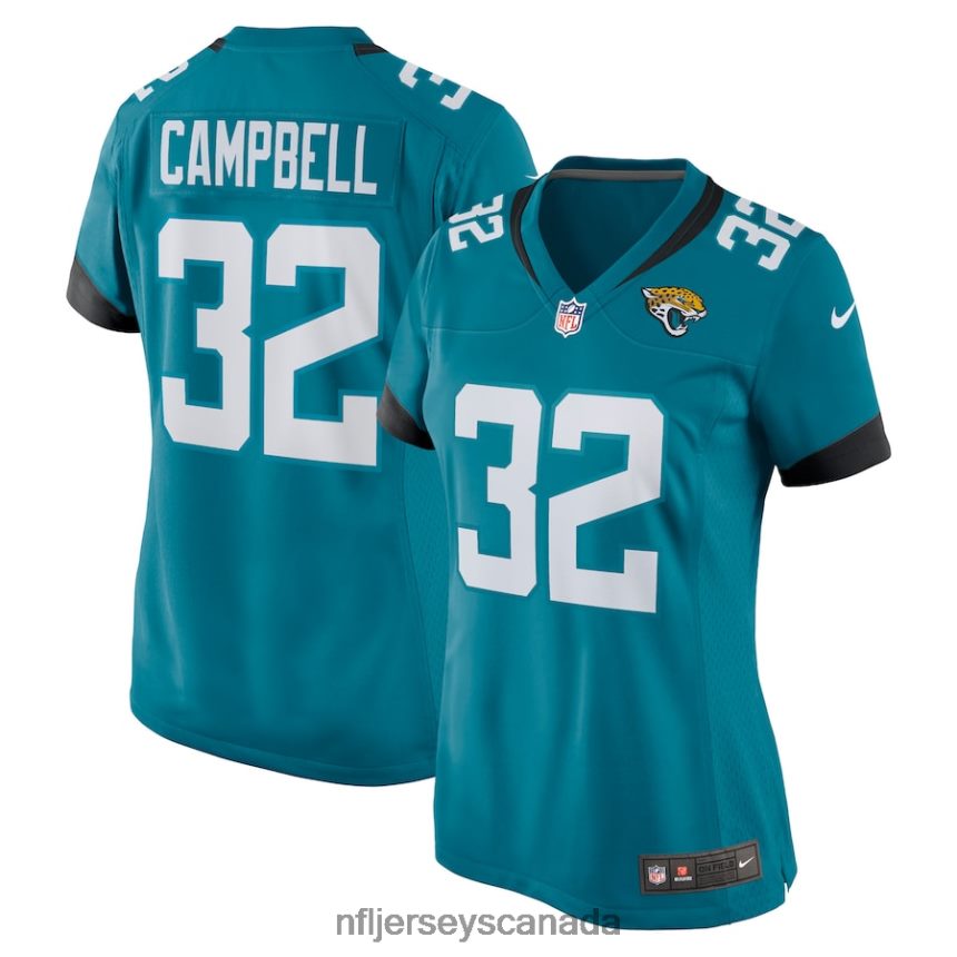 Women Jacksonville Jaguars Tyson Campbell Nike Teal Nike Game Jersey Clothing NFL TBXFR64653
