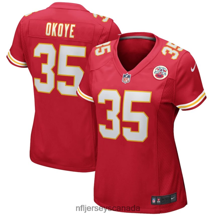 Women Kansas City Chiefs Christian Okoye Nike Red Game Retired Player Jersey Clothing NFL TBXFR62703