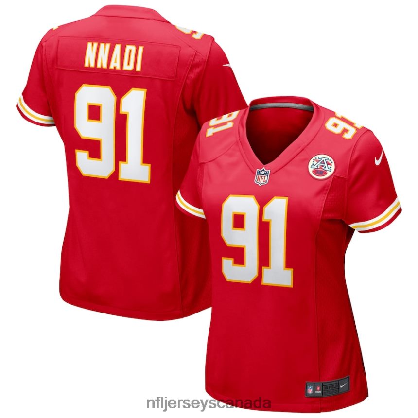 Women Kansas City Chiefs Derrick Nnadi Nike Red Game Jersey Clothing NFL TBXFR64258