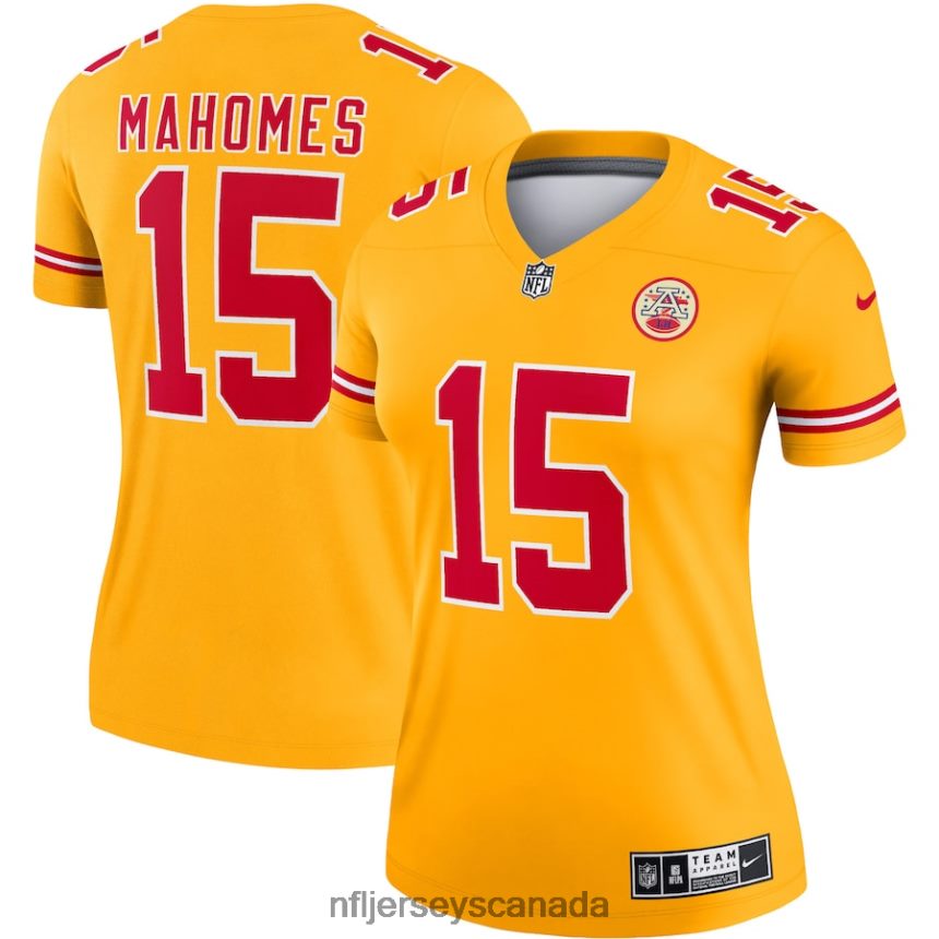 Women Kansas City Chiefs Patrick Mahomes Nike Gold Inverted Legend Jersey Clothing NFL TBXFR6883