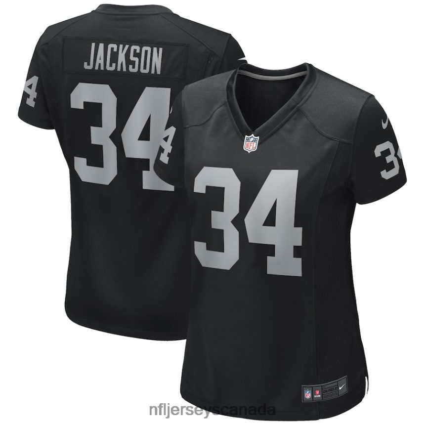 Women Las Vegas Raiders Bo Jackson Nike Black Game Retired Player Jersey Clothing NFL TBXFR6863