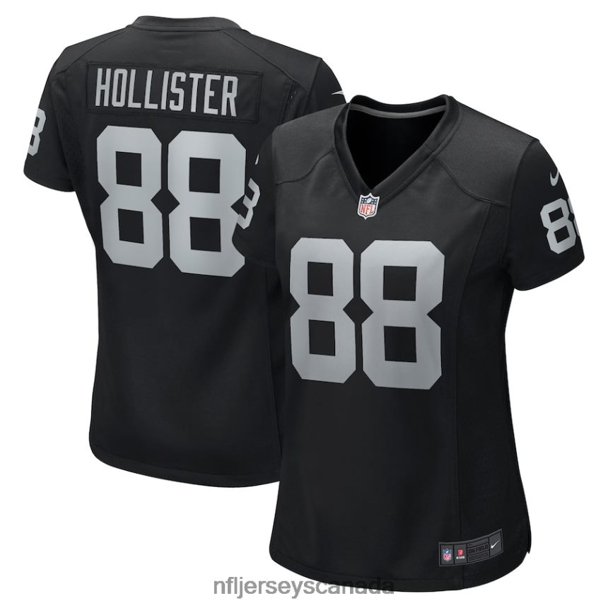 Women Las Vegas Raiders Jacob Hollister Nike Black Game Player Jersey Clothing NFL TBXFR66993