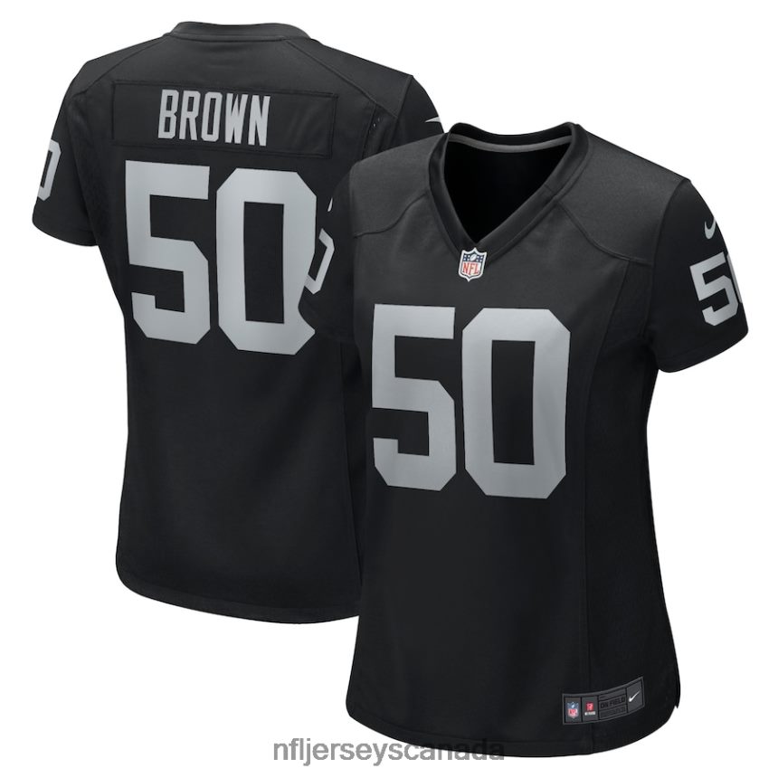 Women Las Vegas Raiders Jayon Brown Nike Black Game Jersey Clothing NFL TBXFR66252