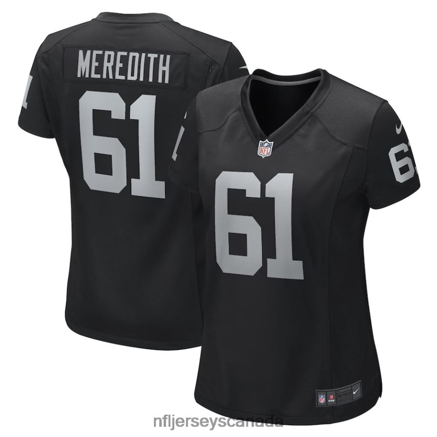 Women Las Vegas Raiders Jordan Meredith Nike Black Game Player Jersey Clothing NFL TBXFR66700