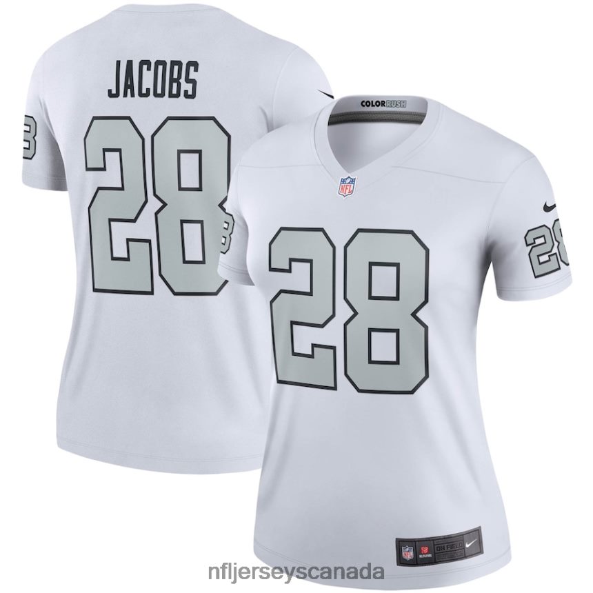 Women Las Vegas Raiders Josh Jacobs Nike White Color Rush Legend Player Jersey Clothing NFL TBXFR61458