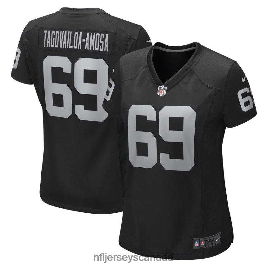 Women Las Vegas Raiders Myron Tagovailoa-Amosa Nike Black Game Player Jersey Clothing NFL TBXFR64865