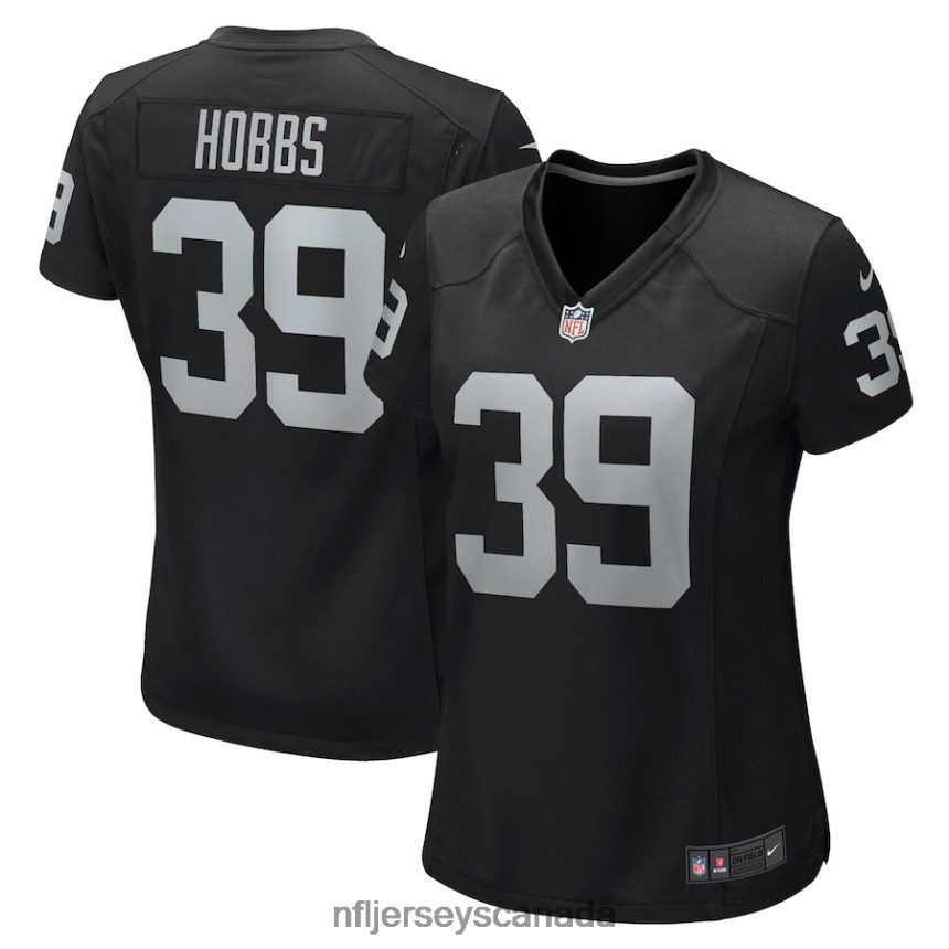 Women Las Vegas Raiders Nate Hobbs Nike Black Game Jersey Clothing NFL TBXFR66976