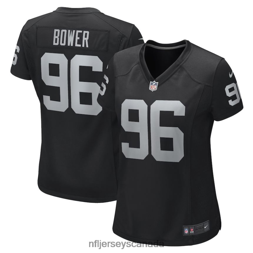 Women Las Vegas Raiders Tashawn Bower Nike Black Game Player Jersey Clothing NFL TBXFR66293