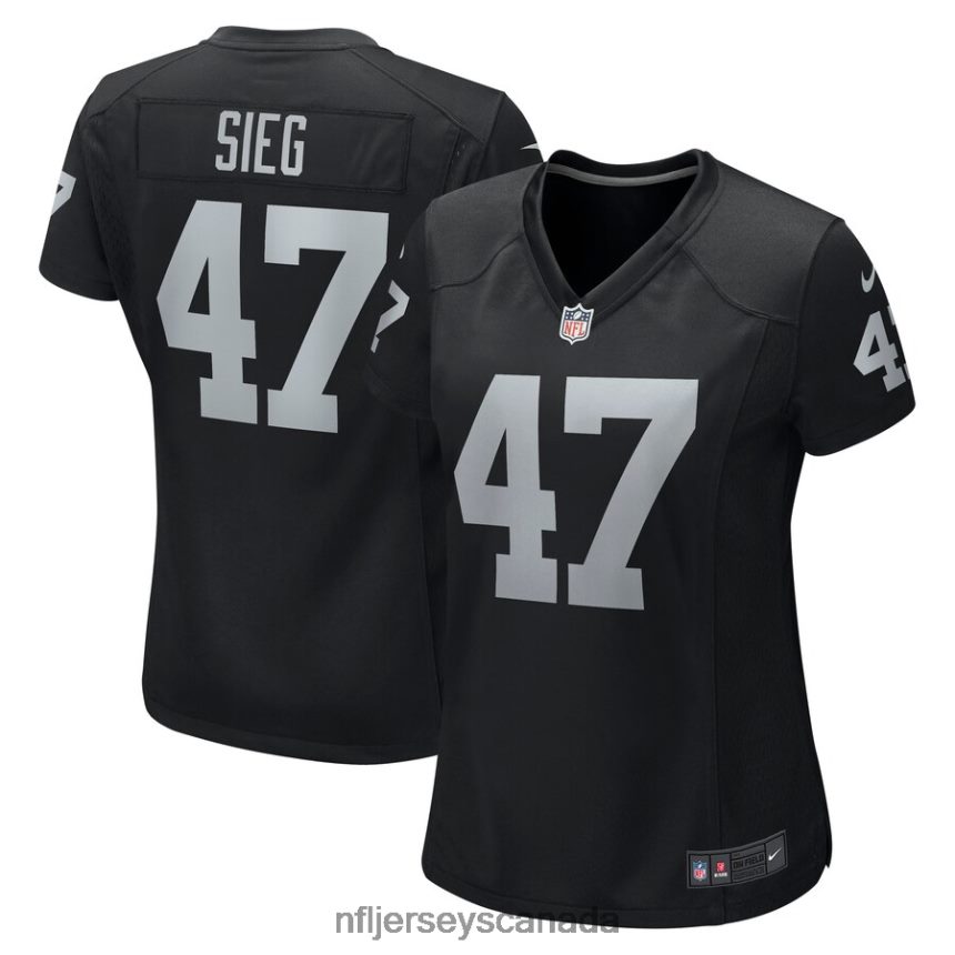 Women Las Vegas Raiders Trent Sieg Nike Black Game Jersey Clothing NFL TBXFR66001