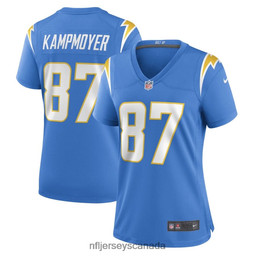 Women Los Angeles Chargers Hunter Kampmoyer Nike Powder Blue Game Player Jersey Clothing NFL TBXFR66675