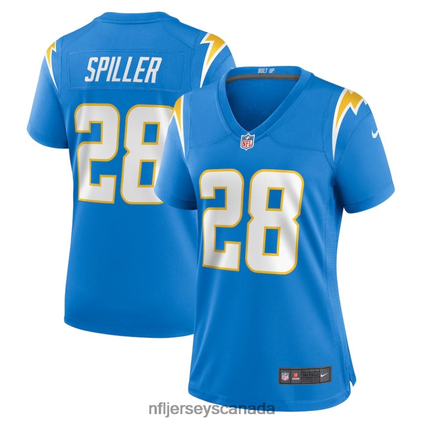 Women Los Angeles Chargers Isaiah Spiller Nike Powder Blue Game Jersey Clothing NFL TBXFR65841