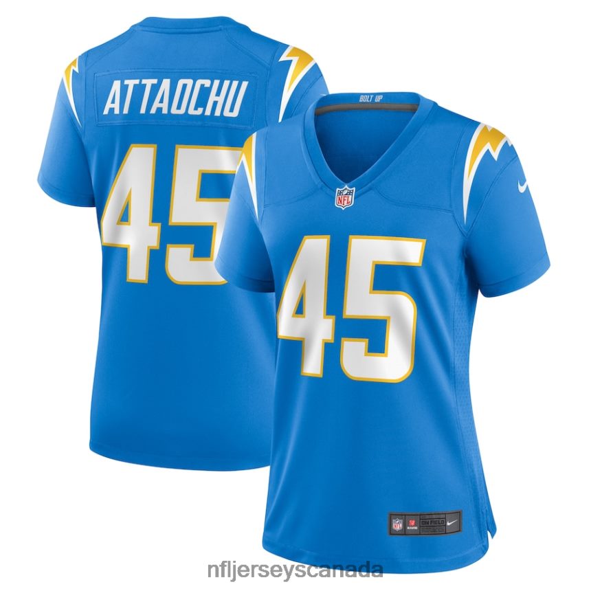 Women Los Angeles Chargers Jeremiah Attaochu Nike Powder Blue Home Game Player Jersey Clothing NFL TBXFR63441