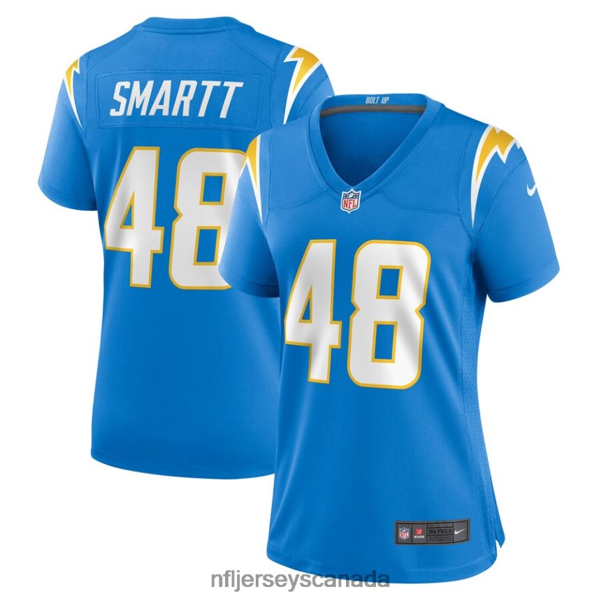 Women Los Angeles Chargers Stone Smartt Nike Powder Blue Game Player Jersey Clothing NFL TBXFR65941
