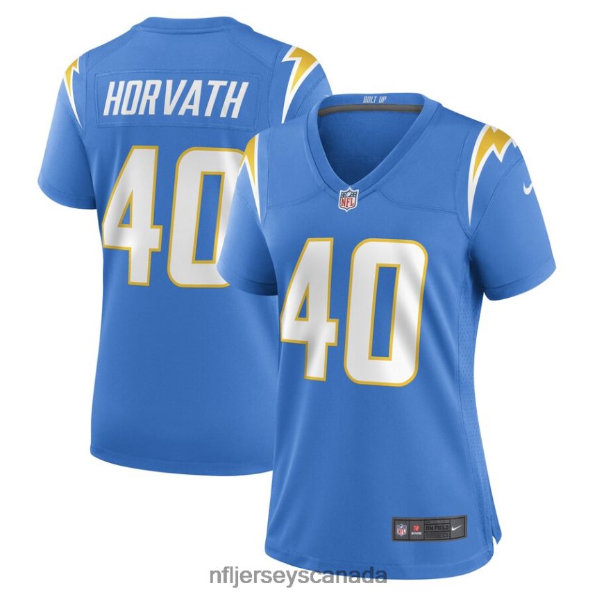 Women Los Angeles Chargers Zander Horvath Nike Powder Blue Game Player Jersey Clothing NFL TBXFR65904