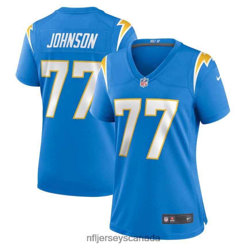 Women Los Angeles Chargers Zion Johnson Nike Powder Blue Player Game Jersey Clothing NFL TBXFR67034