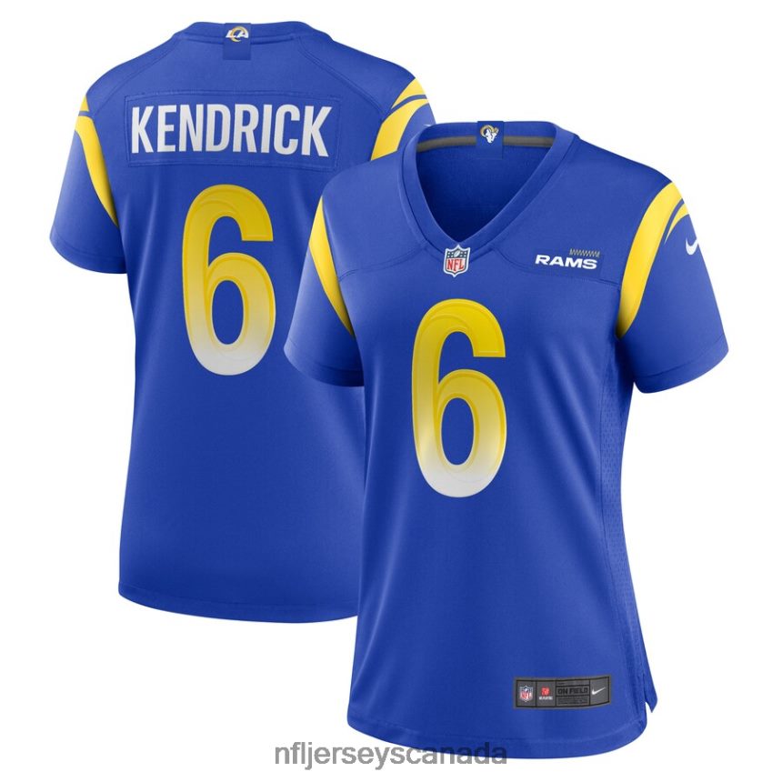 Women Los Angeles Rams Derion Kendrick Nike Royal Game Player Jersey Clothing NFL TBXFR66398