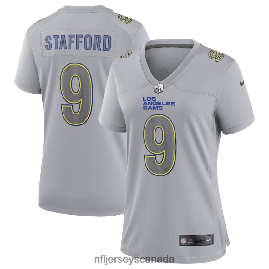 Women Los Angeles Rams Matthew Stafford Nike Gray Atmosphere Fashion Game Jersey Clothing NFL TBXFR62639