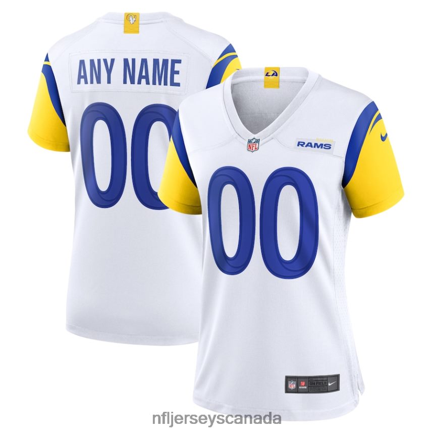 Women Los Angeles Rams Nike White Alternate Custom Jersey Clothing NFL TBXFR62398