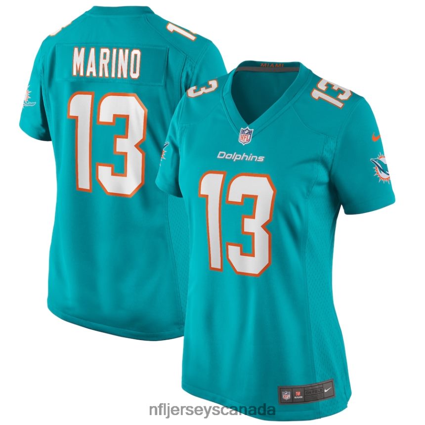 Women Miami Dolphins Dan Marino Nike Aqua Game Retired Player Jersey Clothing NFL TBXFR6983