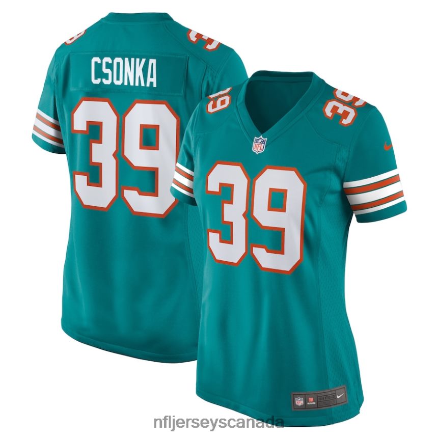 Women Miami Dolphins Larry Csonka Nike Aqua Retired Player Jersey Clothing NFL TBXFR63294