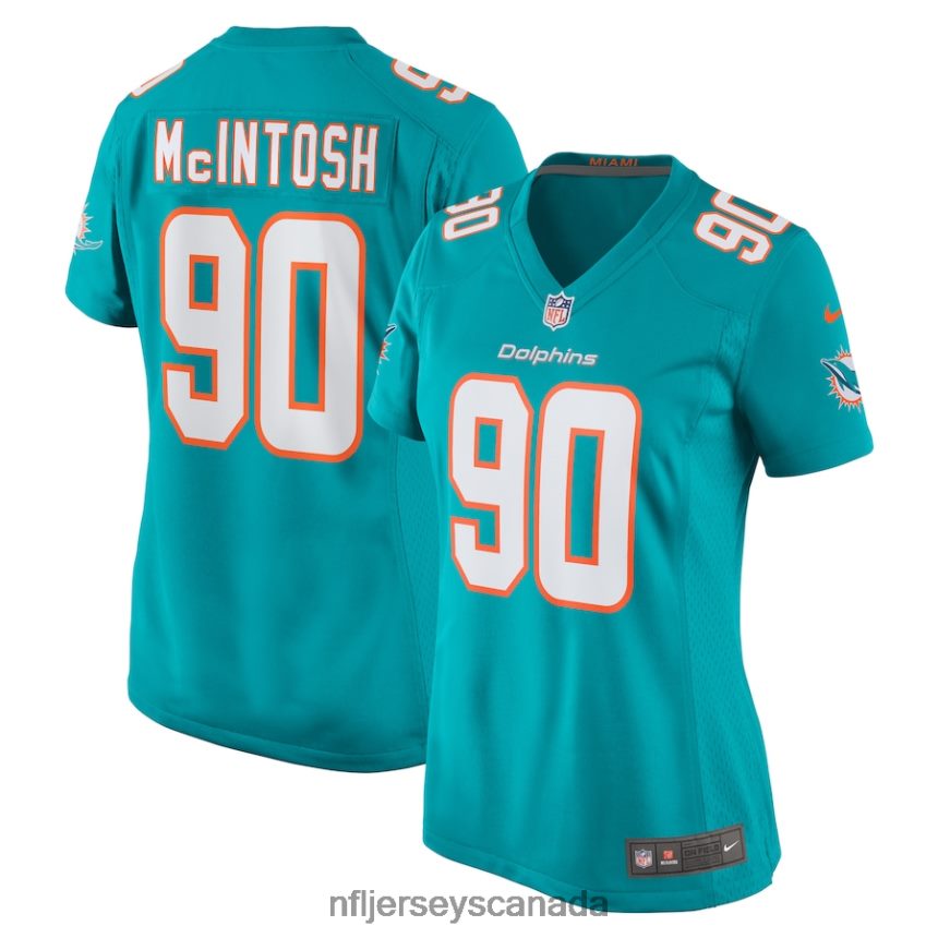 Women Miami Dolphins RJ McIntosh Nike Aqua Home Game Player Jersey Clothing NFL TBXFR63951