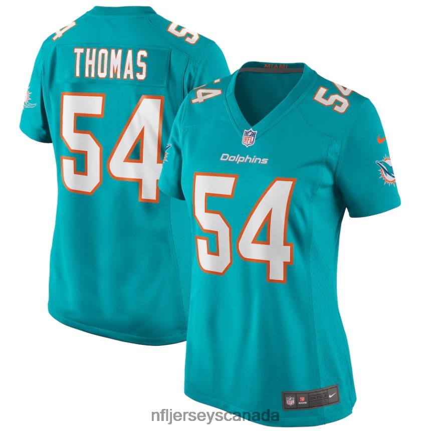 Women Miami Dolphins Zach Thomas Nike Aqua Game Retired Player Jersey Clothing NFL TBXFR61400