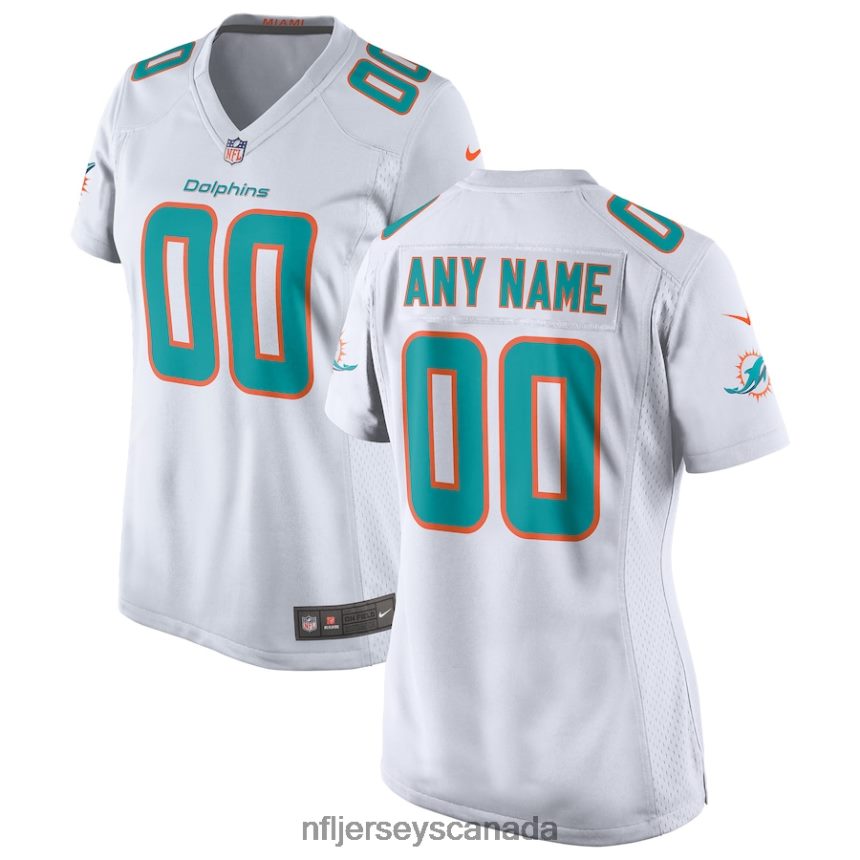 Women Nike White Miami Dolphins Custom Jersey Clothing NFL TBXFR62526