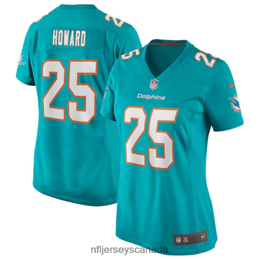 Women Nike Xavien Howard Aqua Miami Dolphins Game Jersey Clothing NFL TBXFR64999