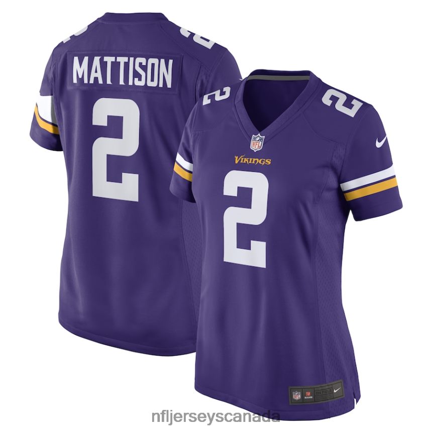Women Minnesota Vikings Alexander Mattison Nike Purple Game Player Jersey Clothing NFL TBXFR63536