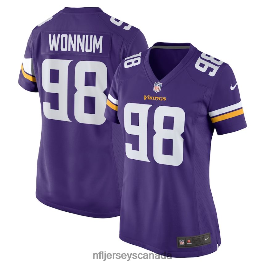 Women Minnesota Vikings D.J. Wonnum Nike Purple Team Game Jersey Clothing NFL TBXFR65207